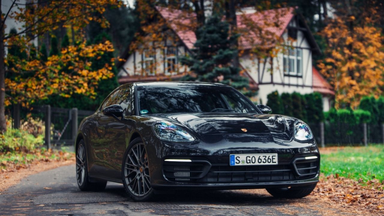 Riga, LV - Porsche Panamera Turbo S Hybrid at the city street