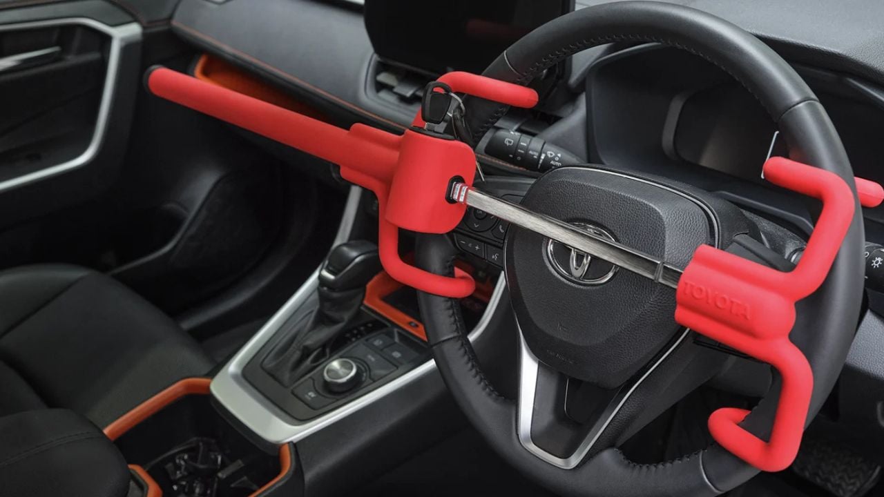 Toyota steering wheel lock.