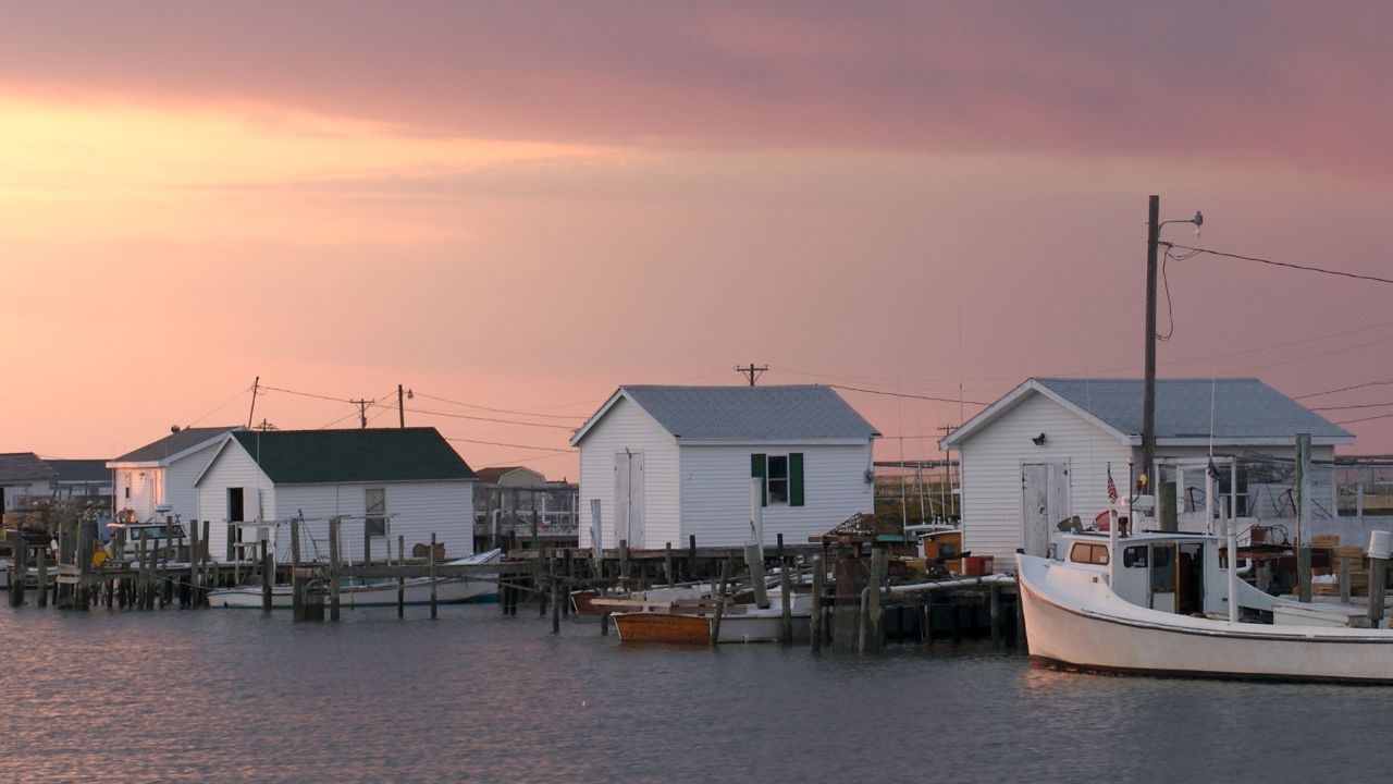 Dawn comes to Tangier Island, Virginia