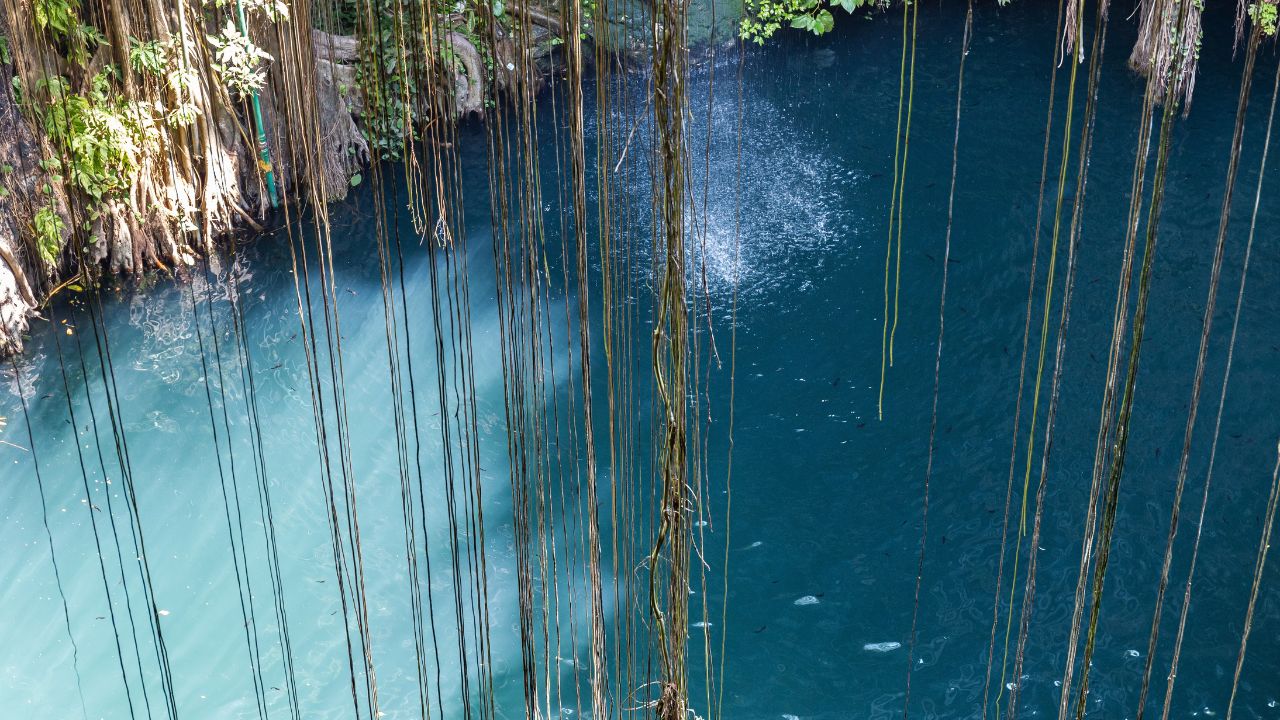 Ik Kil cenote is Archeological Park near Chichen Itza, Yucatan, Mexico. Nobody