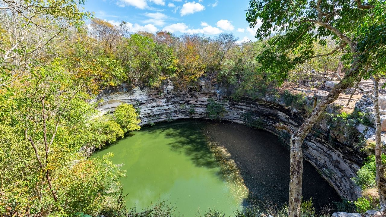 Sacred Cenote in the site of the ruins of Chichen Itza, Mexico