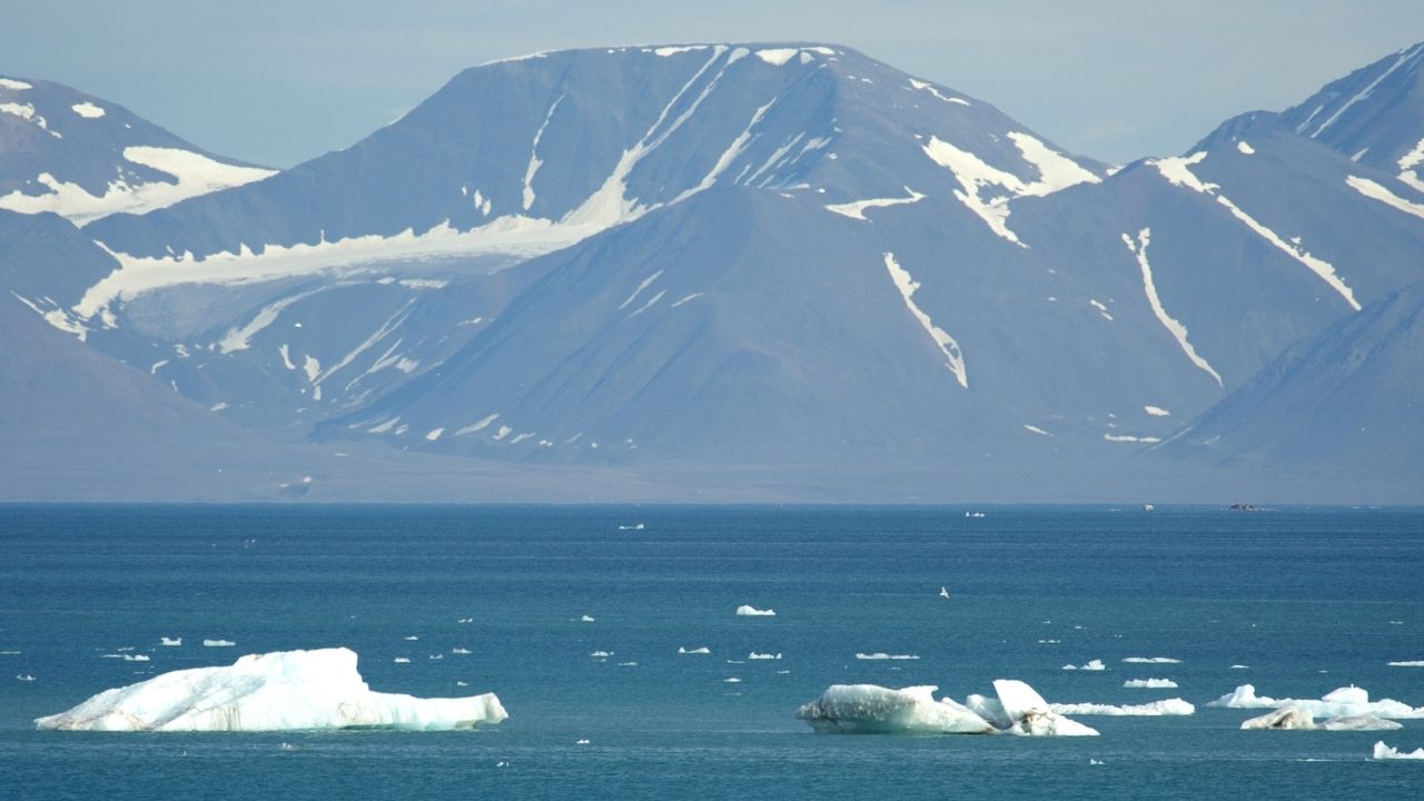 Arctic landscape around Svalbard