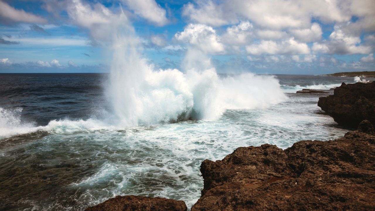 Blowholes on Tongatapu Island. Nuku'Alofa, Tongatapu, Tonga.