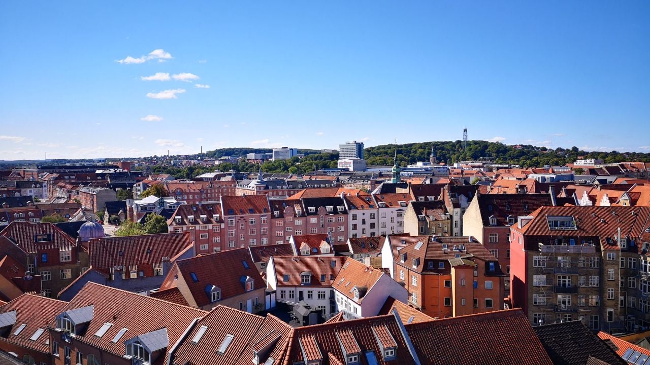 Aerial view of Aalborg, Denmark