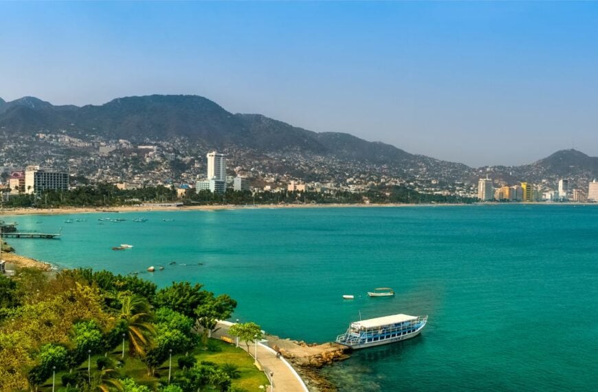Coastline of Acapulco city in Mexico.