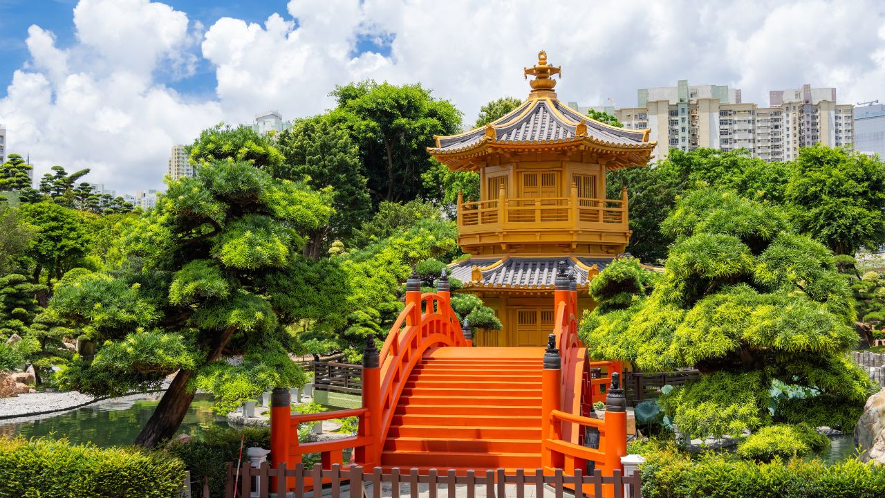 Traditional Chinese garden in Nan Lian Garden, Chi Lin Nunnery, Hong Kong
