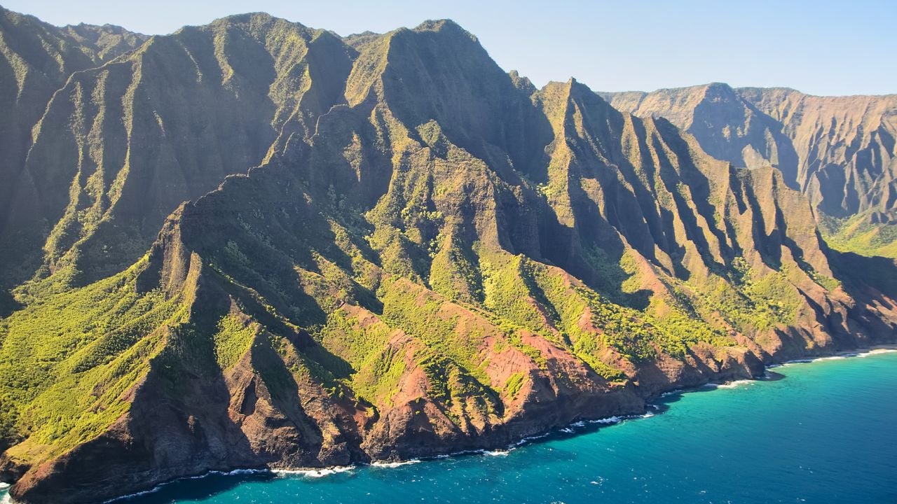 Hawaii: Napali Coast State Wilderness Park seen from above