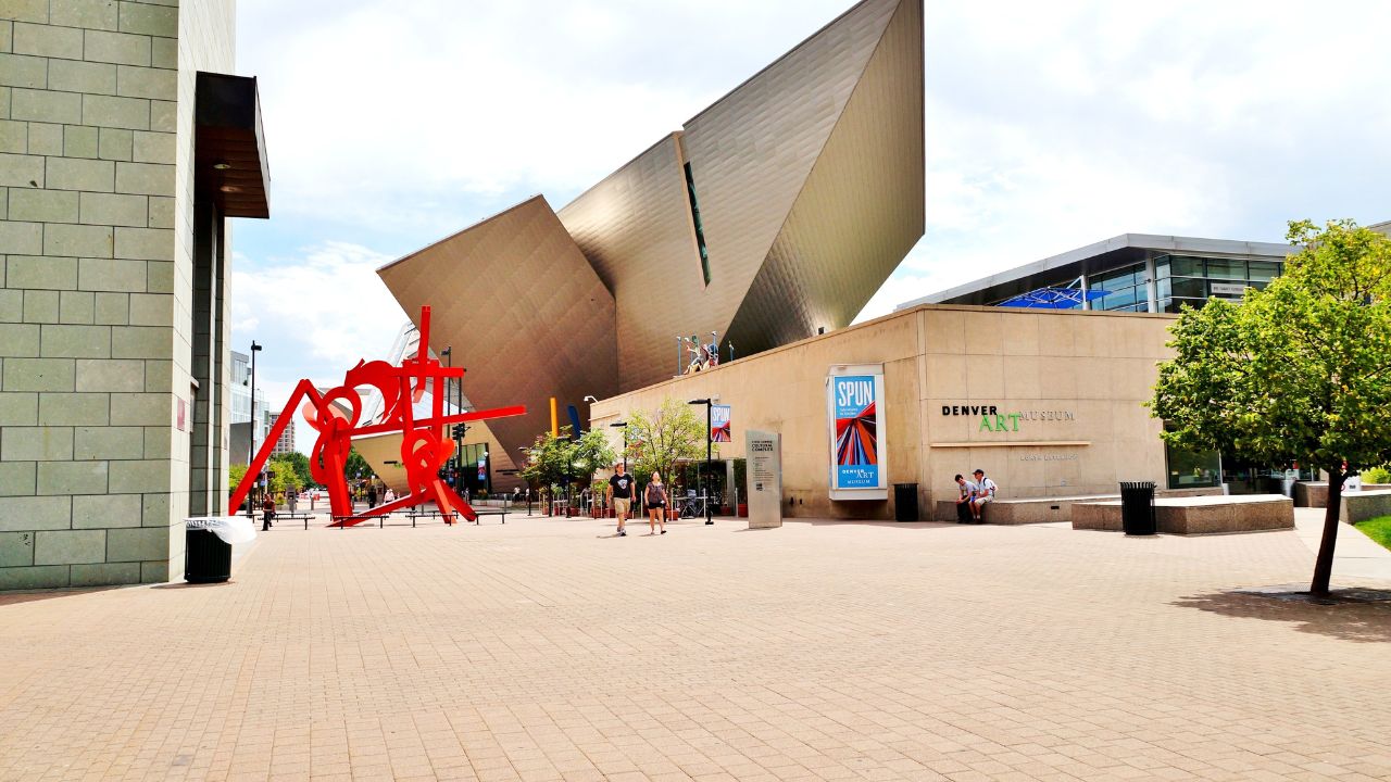 DENVER, CO -19 AUGUST 2013- The Denver Art Museum (DAM), located in the Civic Center, is famous for its collection of Native American art. The Hamilton Building was designed by Libeskind.DENVER, CO -19 AUGUST 2013- The Denver Art Museum (DAM), located in the Civic Center, is famous for its collection of Native American art. The Hamilton Building was designed by Libeskind.