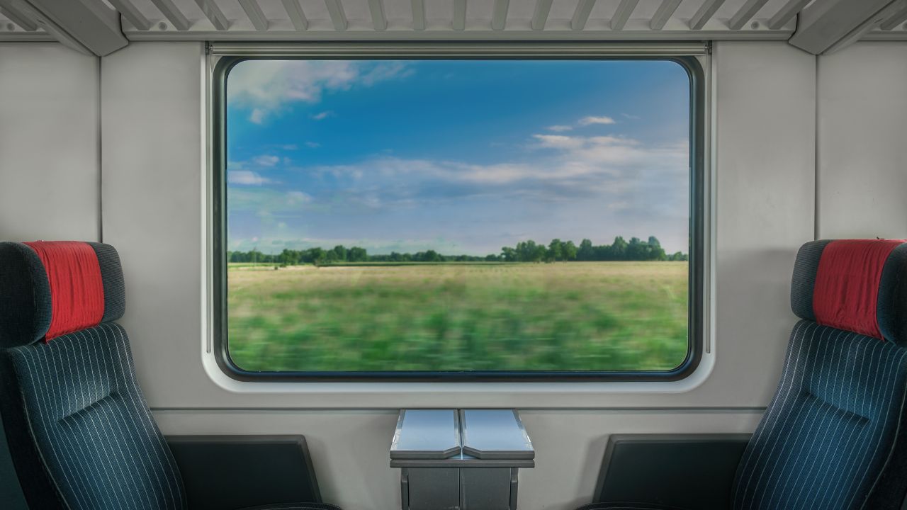 View from the window of a train