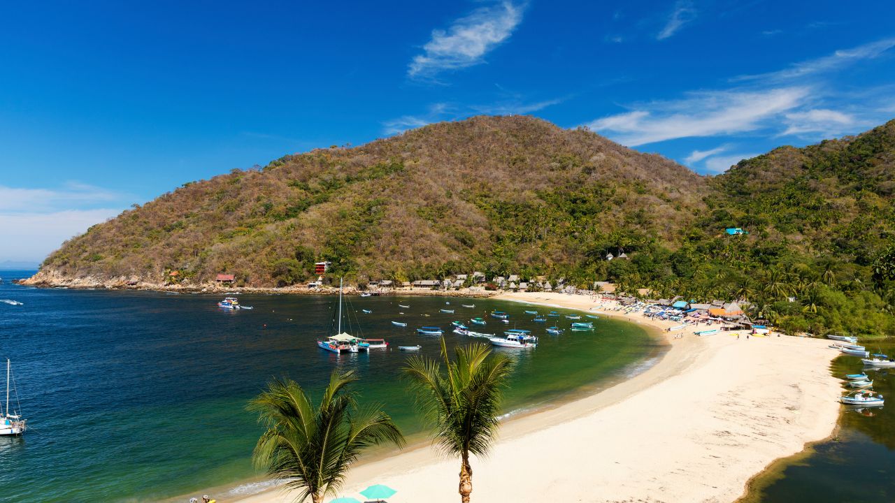 The tropical coastal town of Yelapa near Puerto Vallarta, Mexico