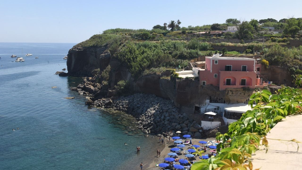 view from above of ventotene island an santo stefano