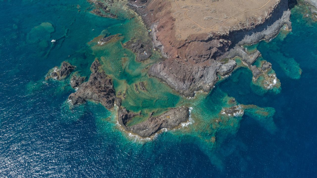 aerial view of linosa island