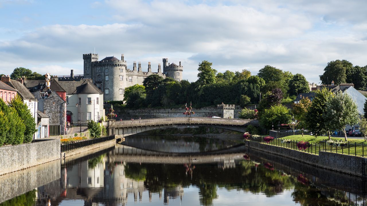 View of Kilkenny Castle from the Bridge. Ireland