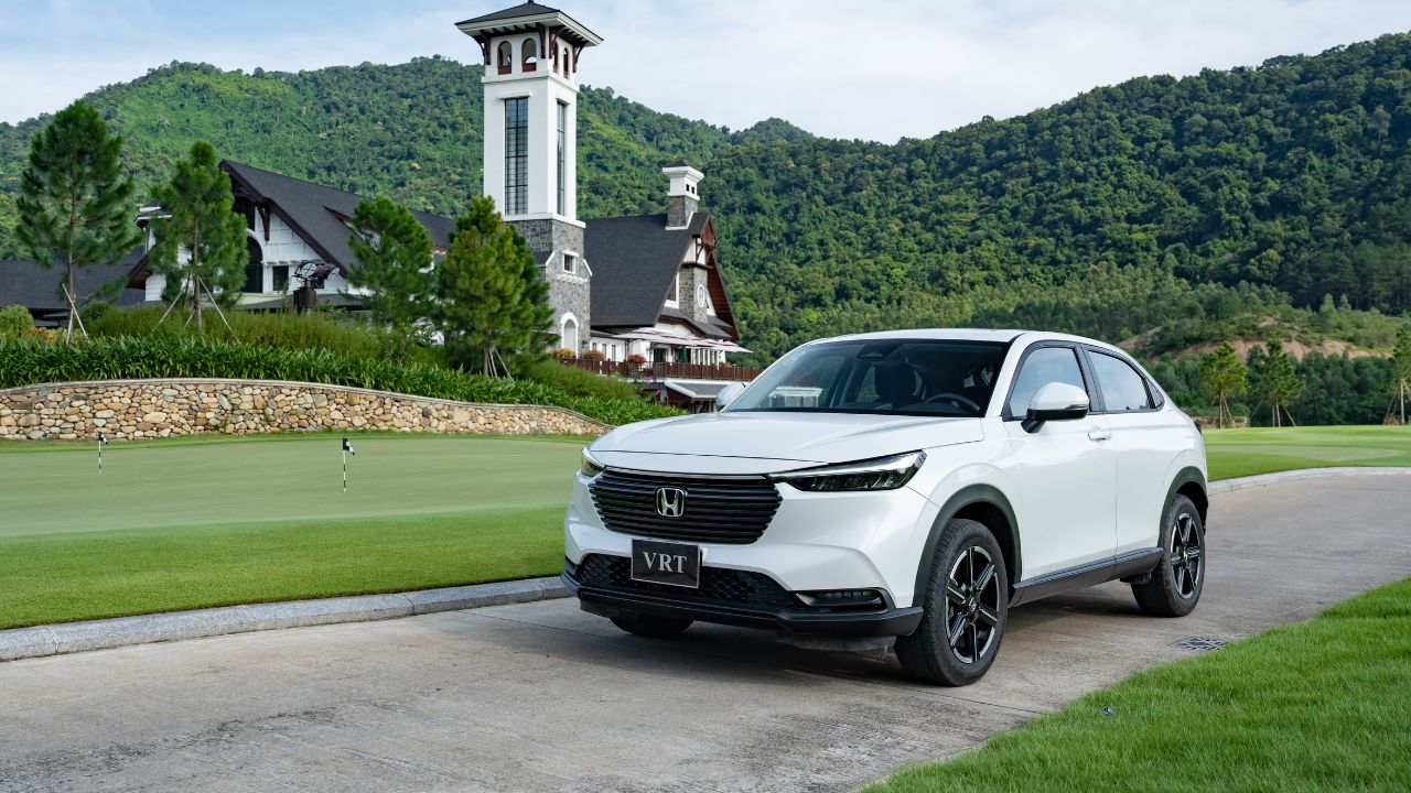 Vinhphuc, Vietnam - Honda HR-V all new car is on the road in golf course in Vietnam.