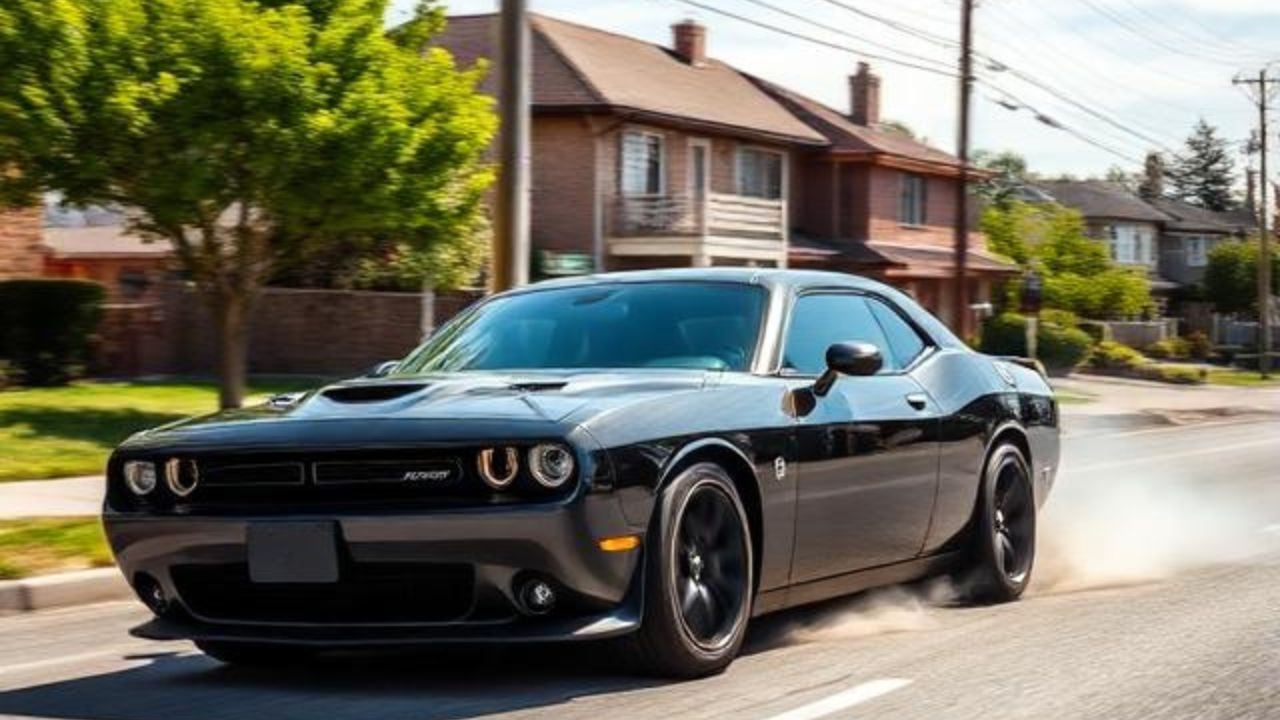 Speeding Dodge Charger.