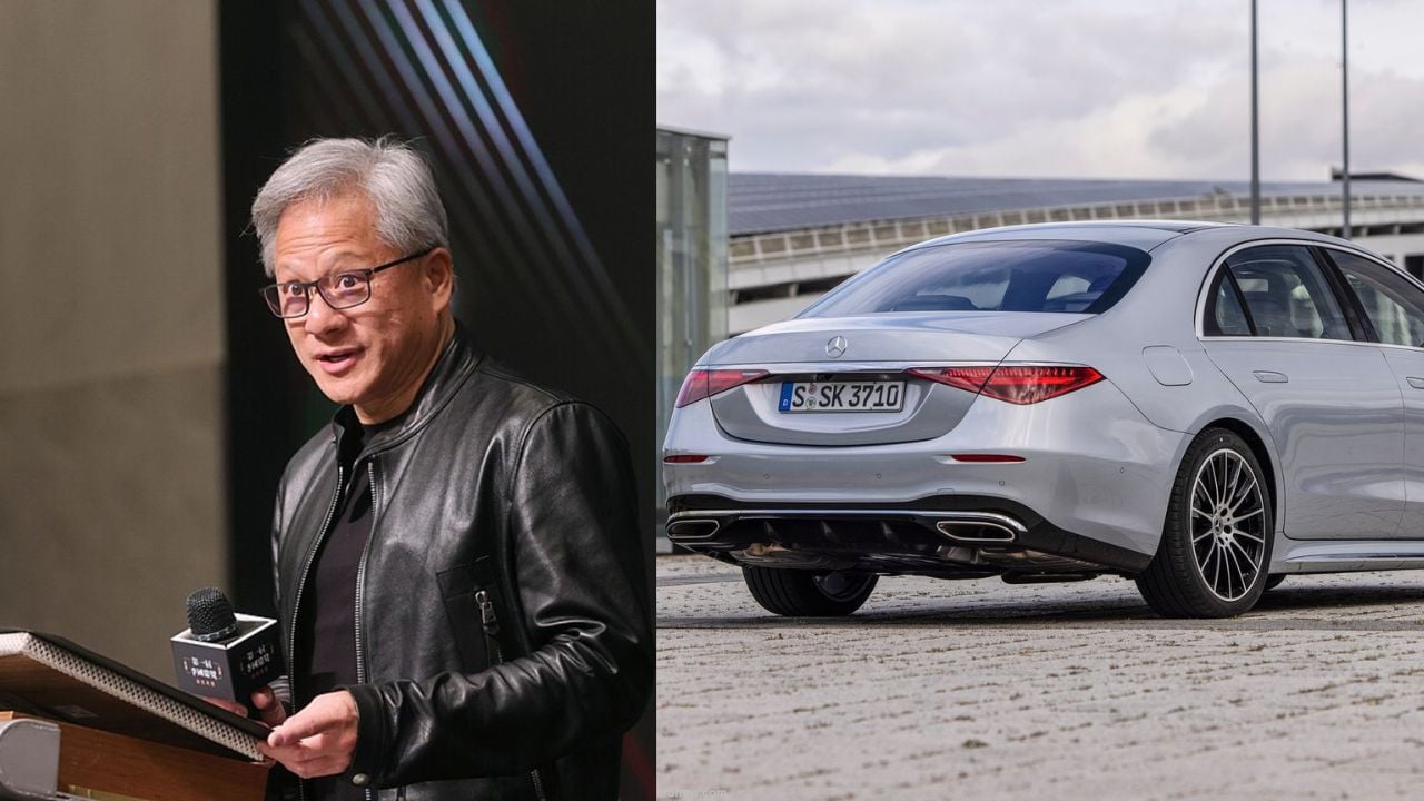 Jensen Huang and Mercedes S-Class.