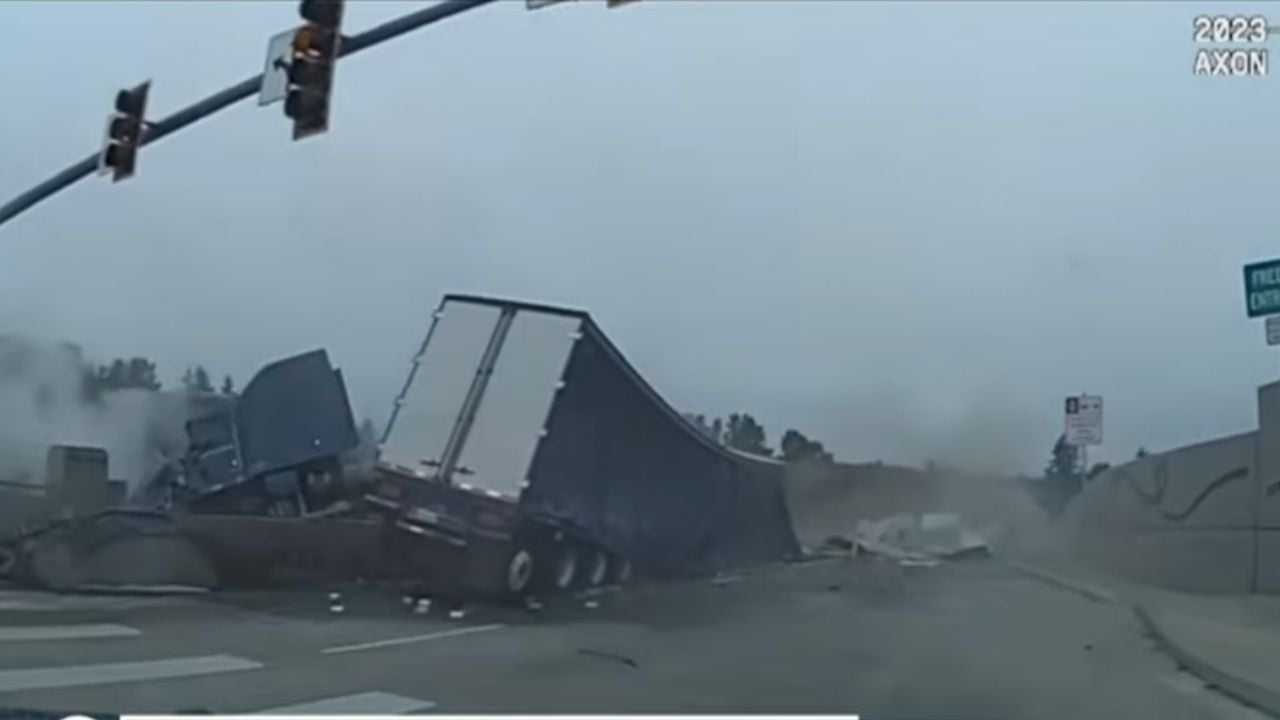 Wreckage from a deadly police chase accident.