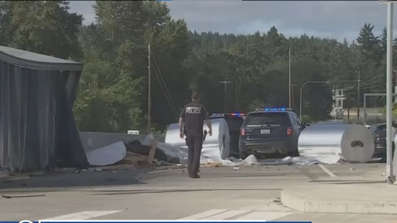 Wreckage from a deadly police chase accident.