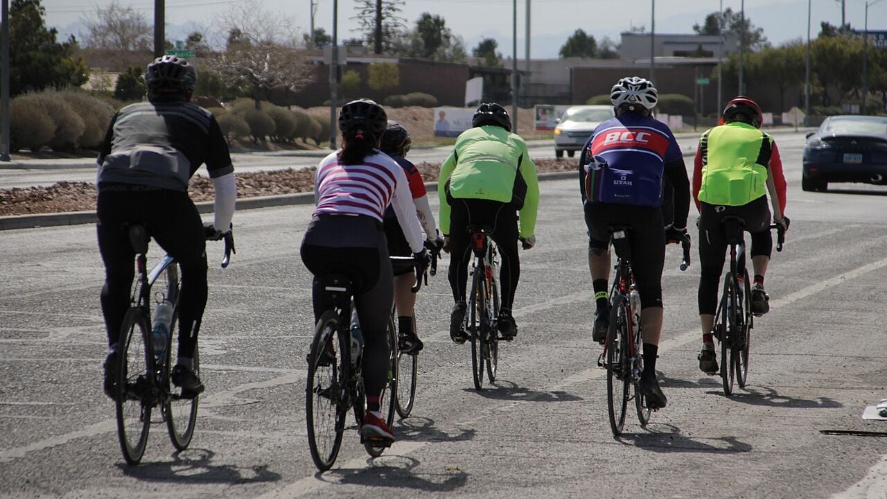 Cyclists on North Jones Blvd.