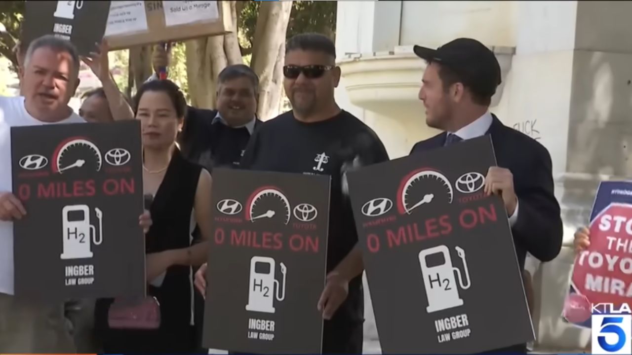 Toyota Mirai protest in California.