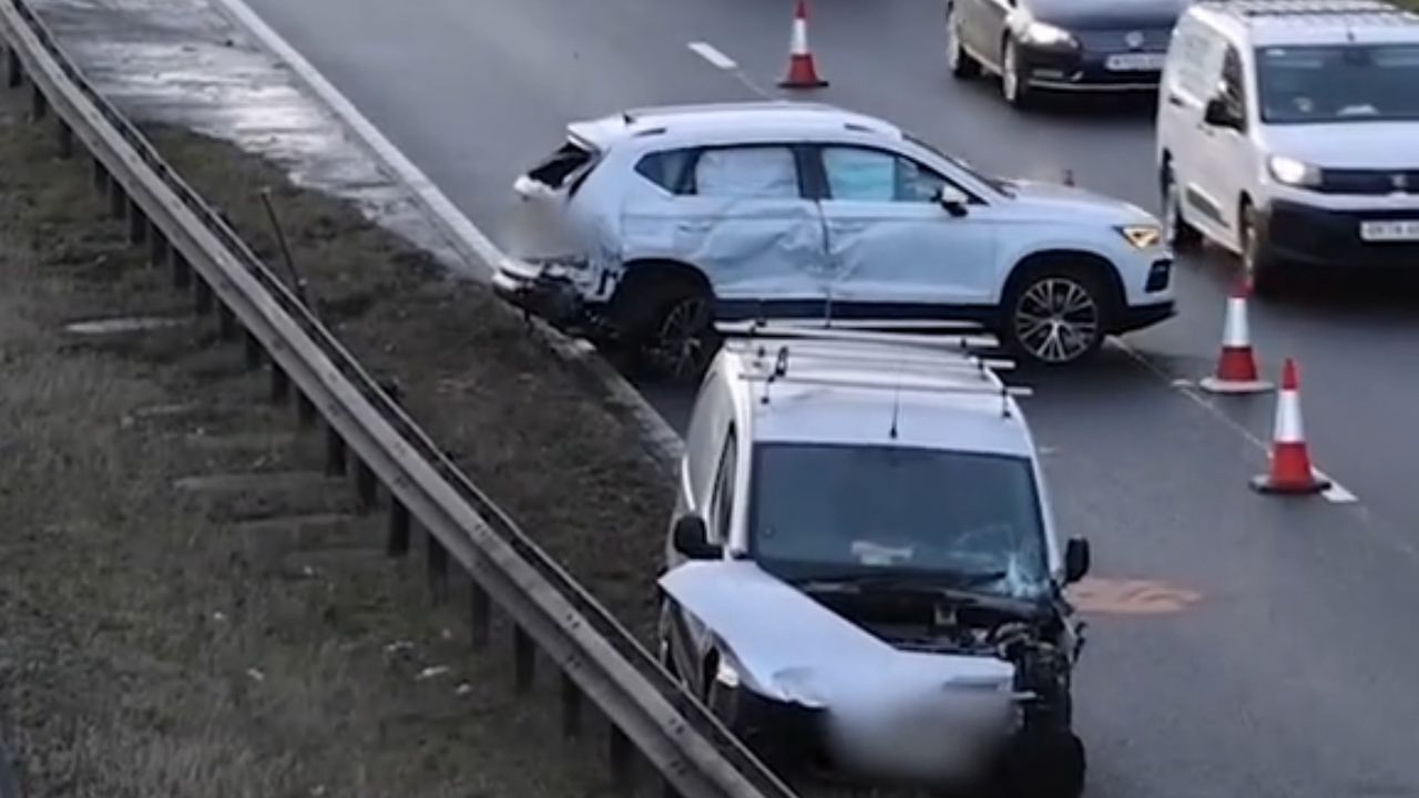 Accident scene on A19.