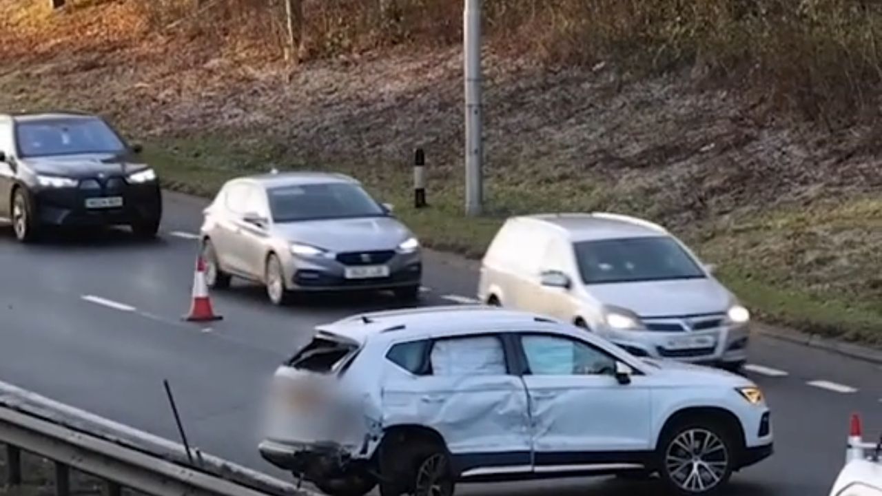 Accident scene on A19.