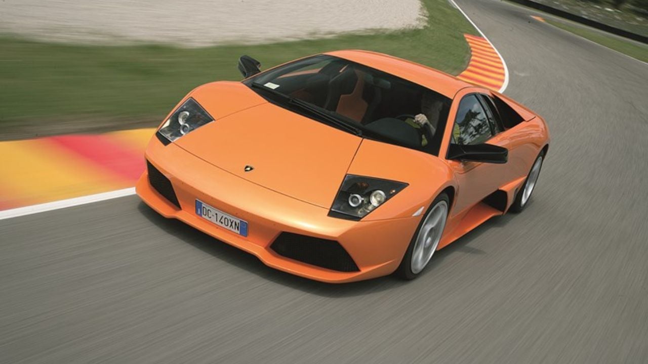 Orange Lamborghini Murciélago LP 640 Front 3/4 Driving