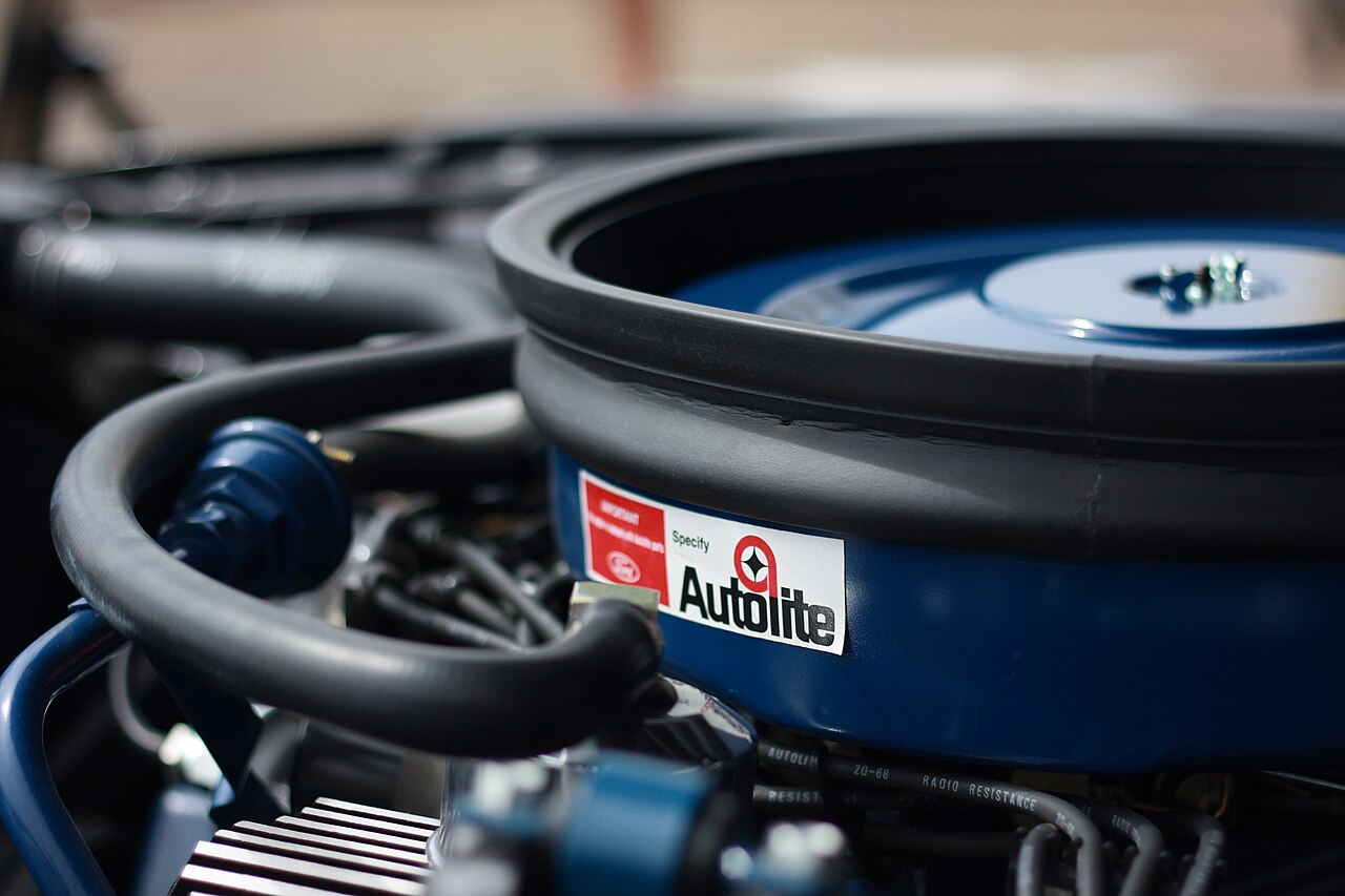 Engine with AutoLite sticker.