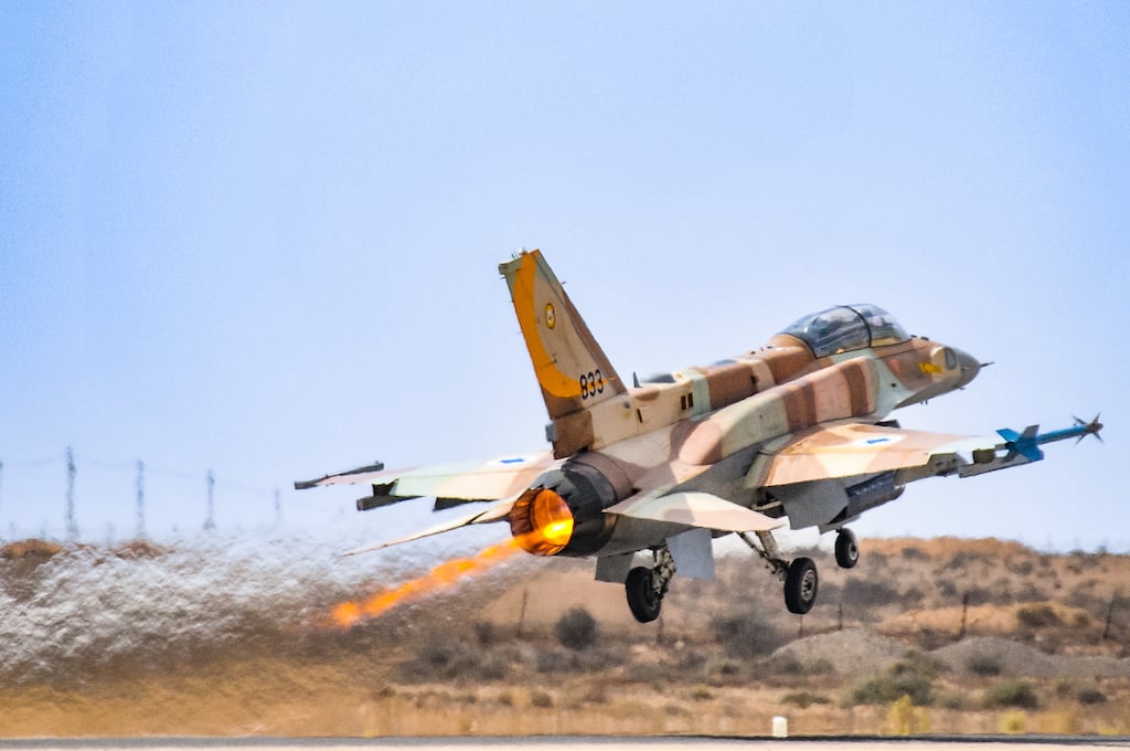 An Israeli Air Force F-16I "Sufa" Fighting Falcon takeoff with full power afterburner.