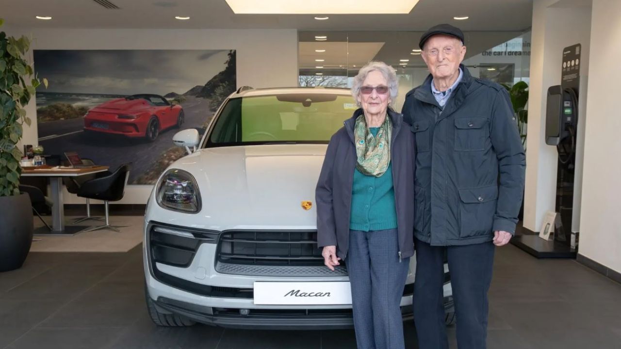 Old Couple and Porsche