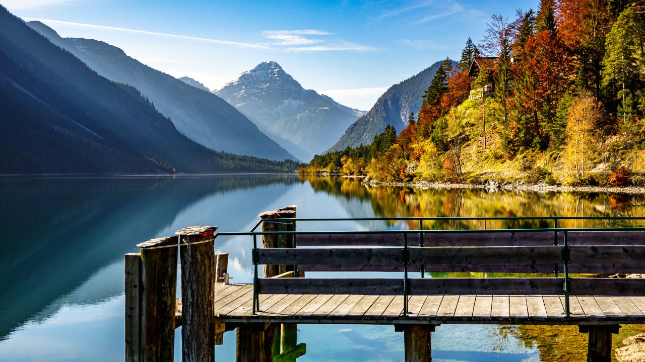 famous Plansee in Austria in autumn