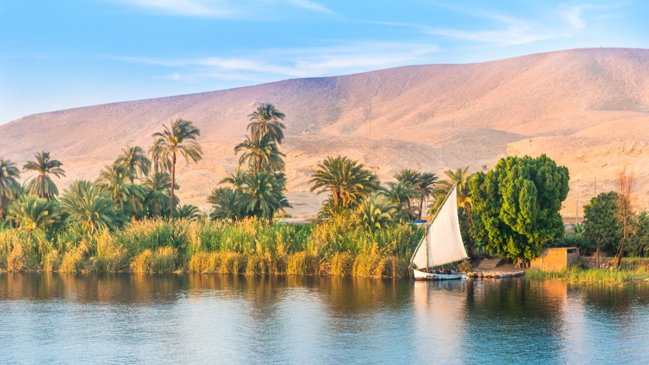 River Nile in Egypt. Luxor, Africa.