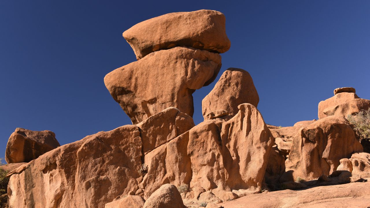 Picturesque rock formations around Tafraoute, Anti-Atlas, Morocco, North Africa, Africa