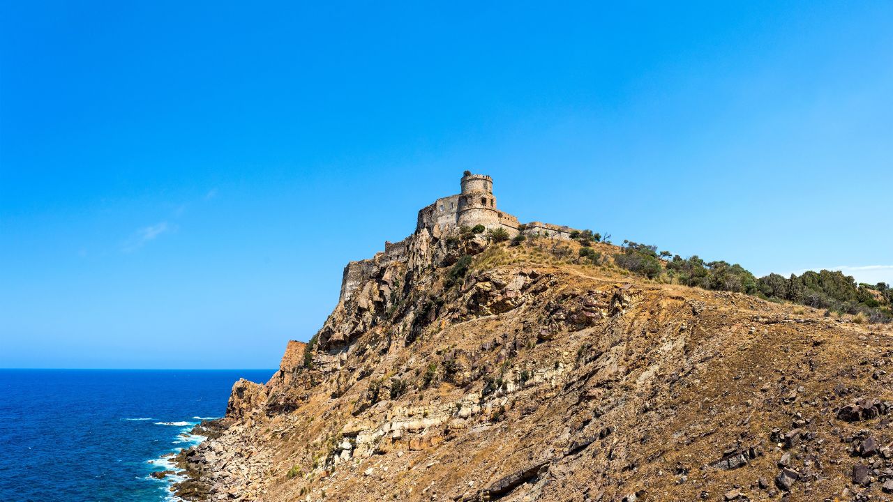 Ancient fortress of Lomellini on the island of Tabarka, Tunisia.