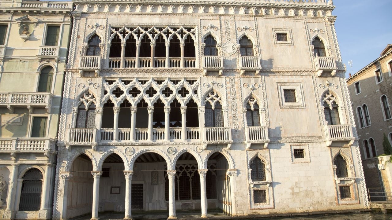 Facade of Ca D'Oro palace in Venice ( Palazzo Santa Sofia known as Golden House), Italy