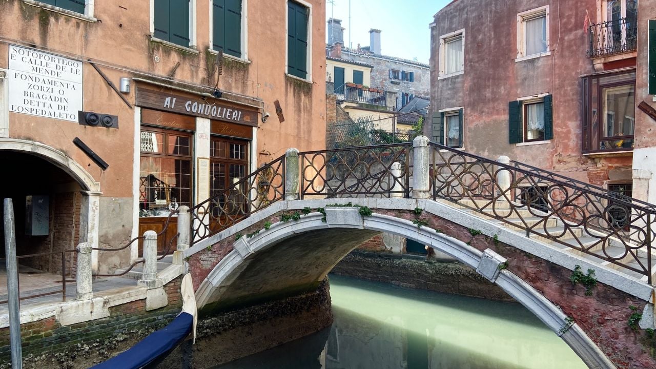 Venice city in Dorsoduro district at sunny winter morning