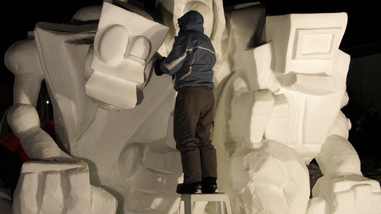QUEBEC CITY, CANADA - JANUARY 31: Snow Sculpture Event on January 31, 2009.