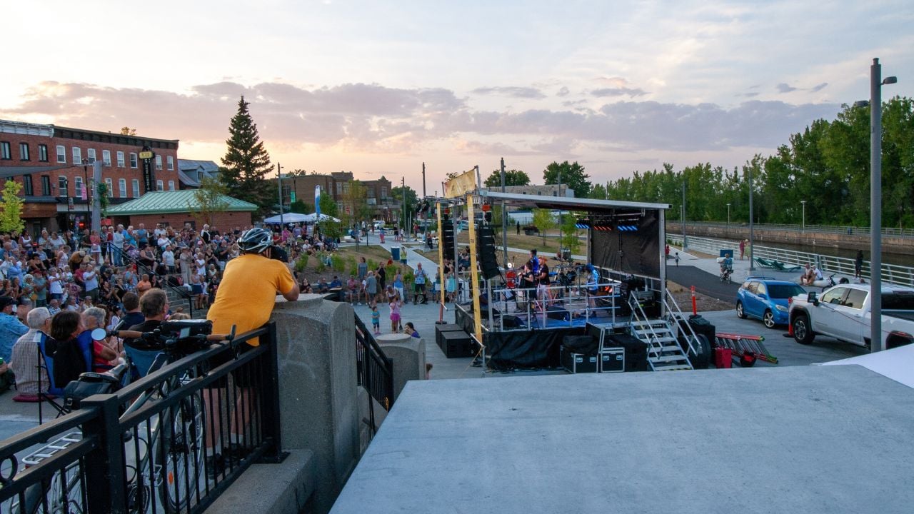 Saint-Jean-Sur-Rechelieu, Quebec, Canada - September 6, 2025. Traditional French-Italian music event featuring light, dance, music, and joy.