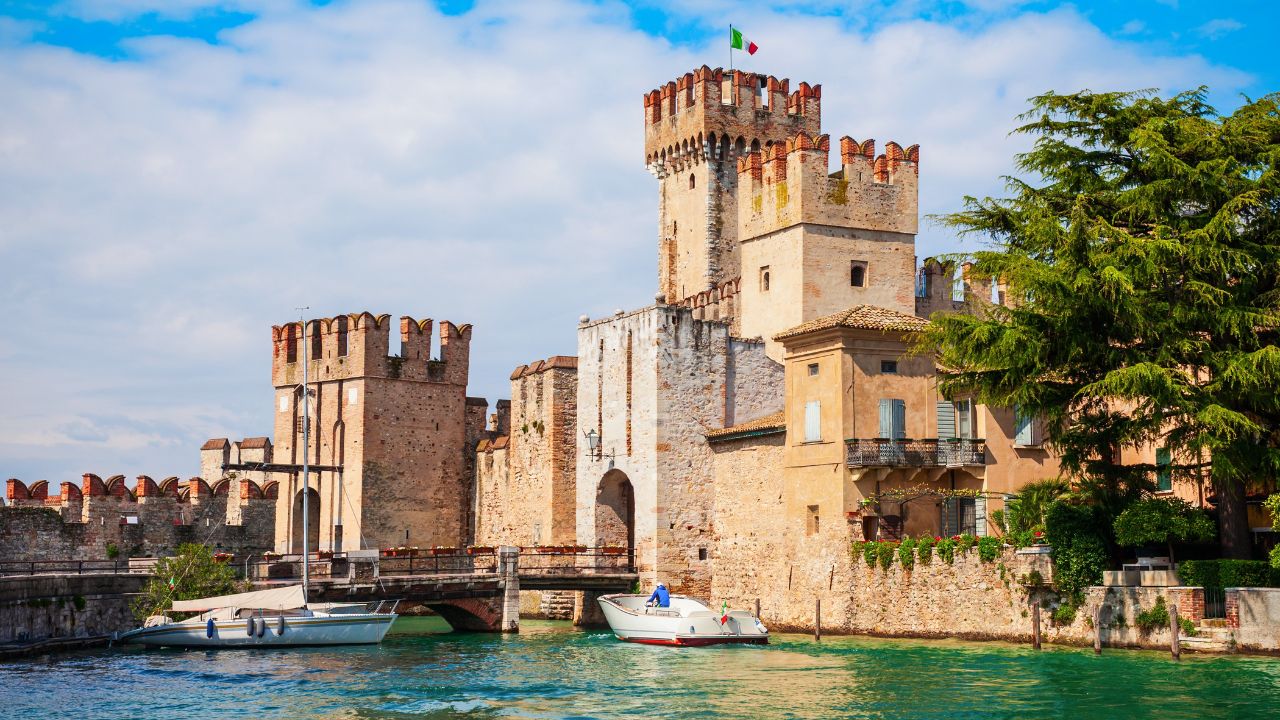 Scaligero Castle is a fortress in the historical center of Sirmione town at the Garda Lake in Italy