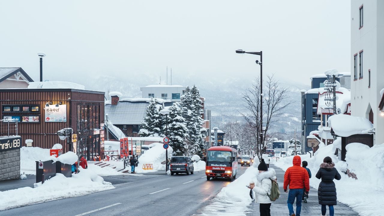 Niseko city with Snow in winter season. landmark and popular for attractions in Hokkaido, Japan. Niseko, Japan, 6 February 2023