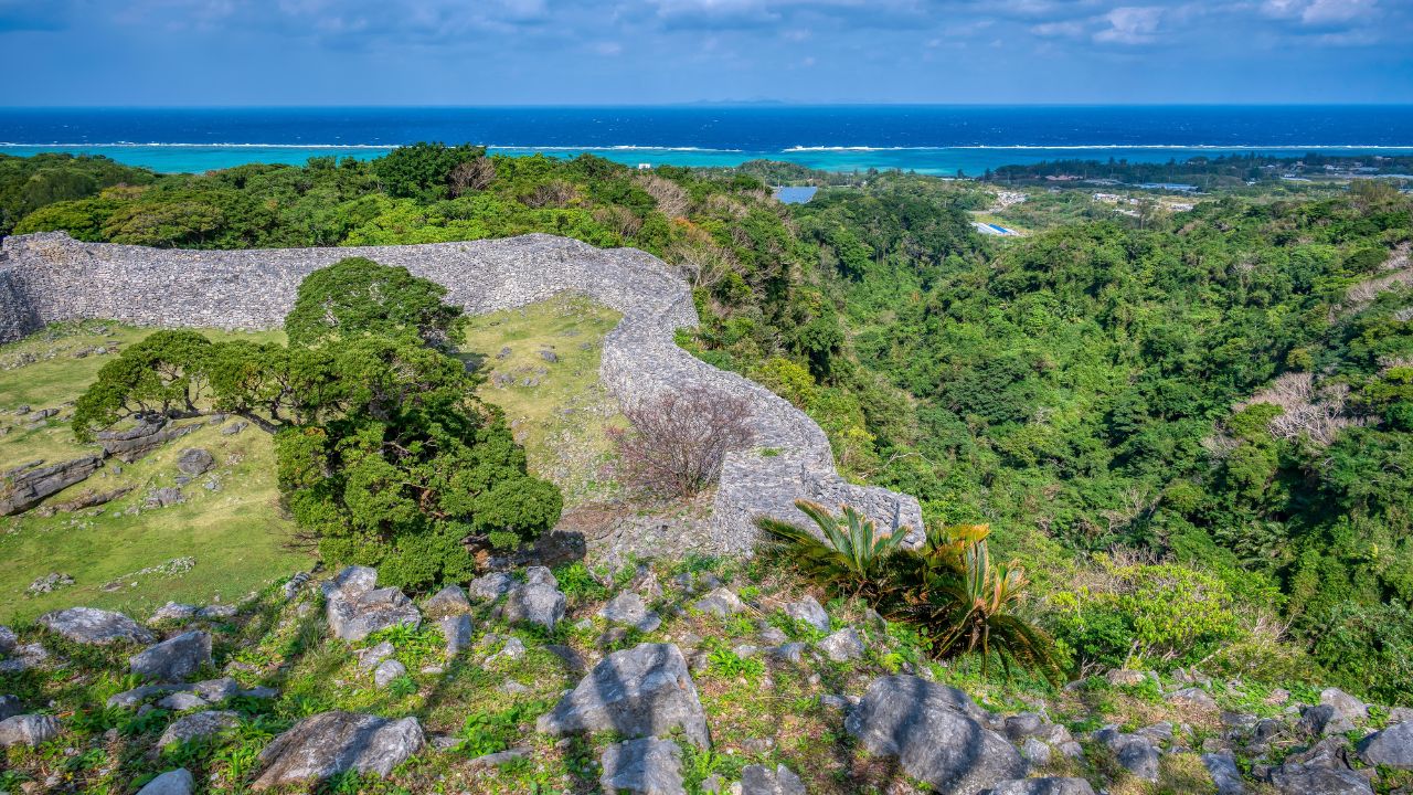 The Nakijin Castle Ruins are located on the Motobu Peninsula of northern Okinawa Main Island and are among the UNESCO World Heritage designated Castles of the Ryukyu Kingdom.