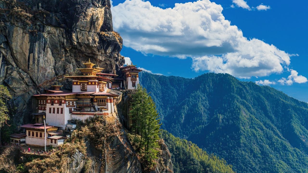 Tiger's Nest Monastery, or Taktsang Lhakhang, in Paro, Bhutan