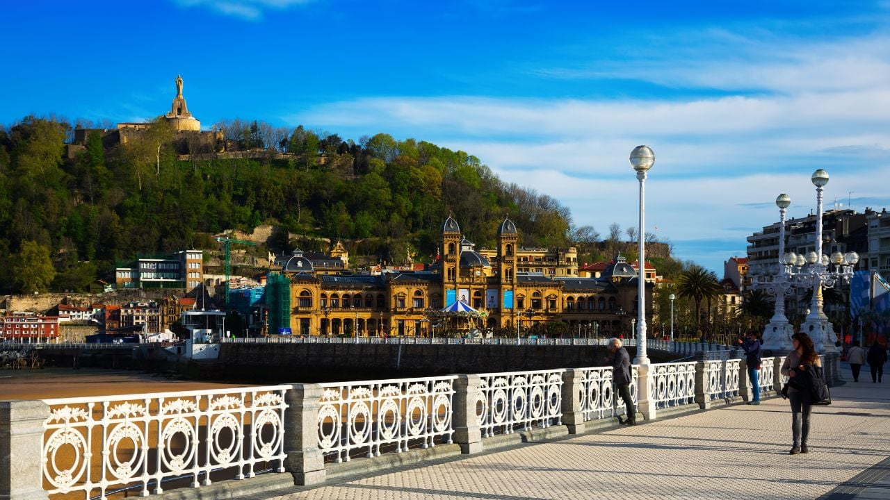 SAN SEBASTIAN, SPAIN - APRIL 21, 2016: Embankment at San Sebastian in day. Basque Country, Spain