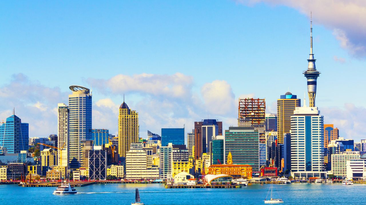 Auckland skyline viewed from Devonport, New Zealand
