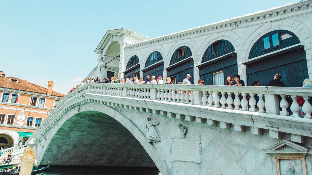 Venice, Italy, October, 29, 2019, people and tourists, sights, Grand Canal, Doge's Palace, St. Mark's Square and much more from the lagoon city and world metropolis