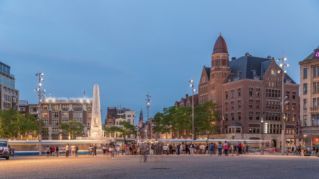 Dam Square in Amsterdam, the Netherlands