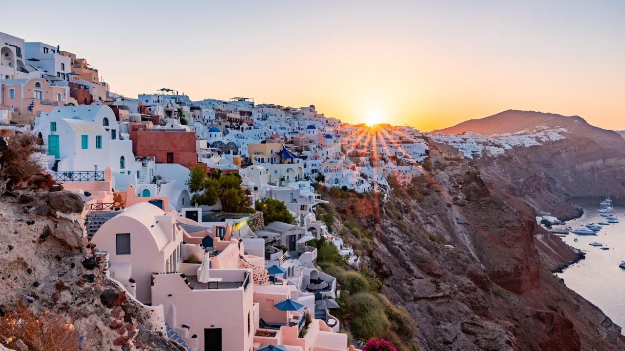 Beautiful Oia village on Santorini island, Greece.