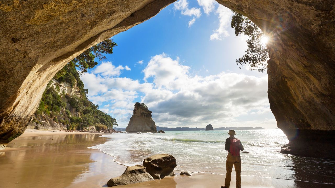 Beautiful landscapes it the Ocean Beach, New Zealand. Inspiring natural and travel background