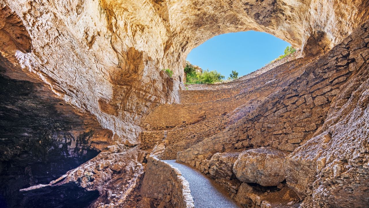 Carlsbad Caverns National Park, New Mexico, USA at the entrance.