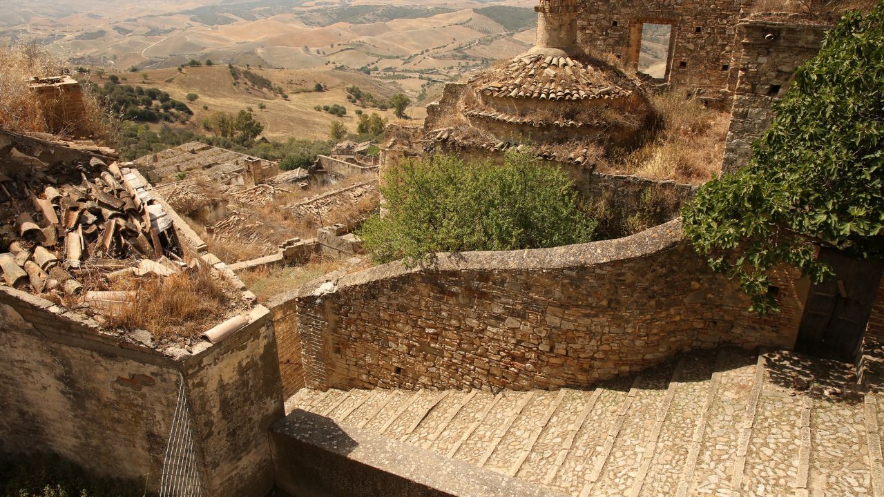 Craco, Basilicata, Italy, on June, 6th, 2024. This is the overviw of the valley around the ghost town of Craco.